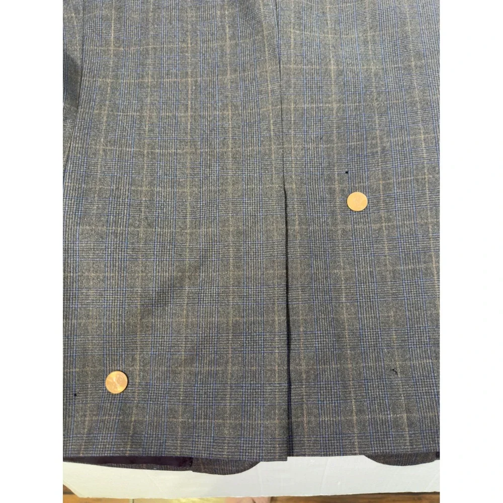 Jos A Bank Signature Collection Blazer‎ Mens 42R Brown Blue Glen Plaid 100% Wool